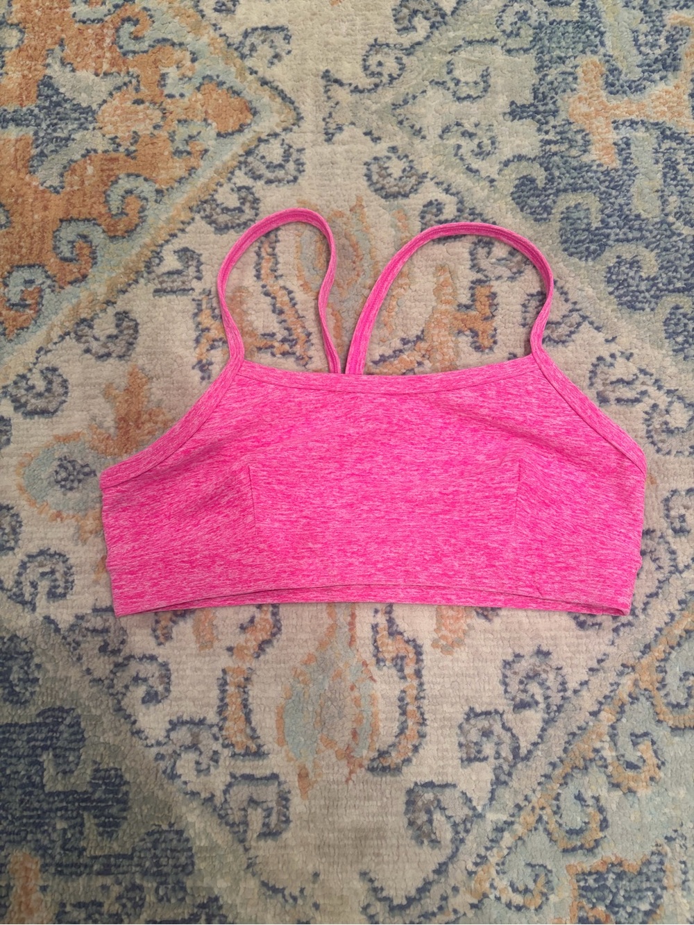 ALO Yoga Pink Heathered Sports Bra